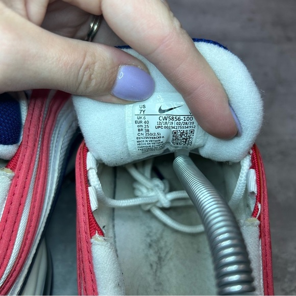 Nike Air Max 97 Sneakers CW5856-100 Womens sz 8.5 - blue/red - Picture 6 of 6